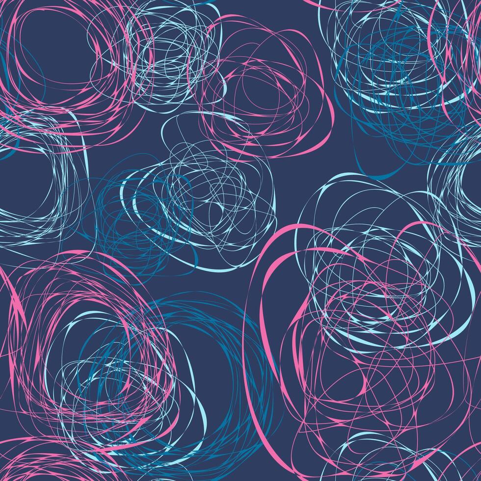 Abstract seamless pattern with scribbles. Fabric template vector