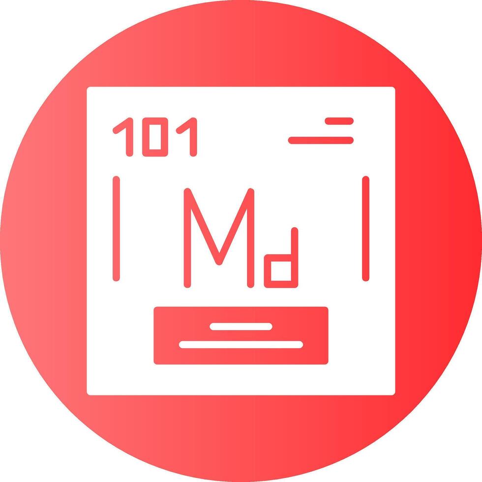 Mendelevium Chemical Gradient Circle Icon vector