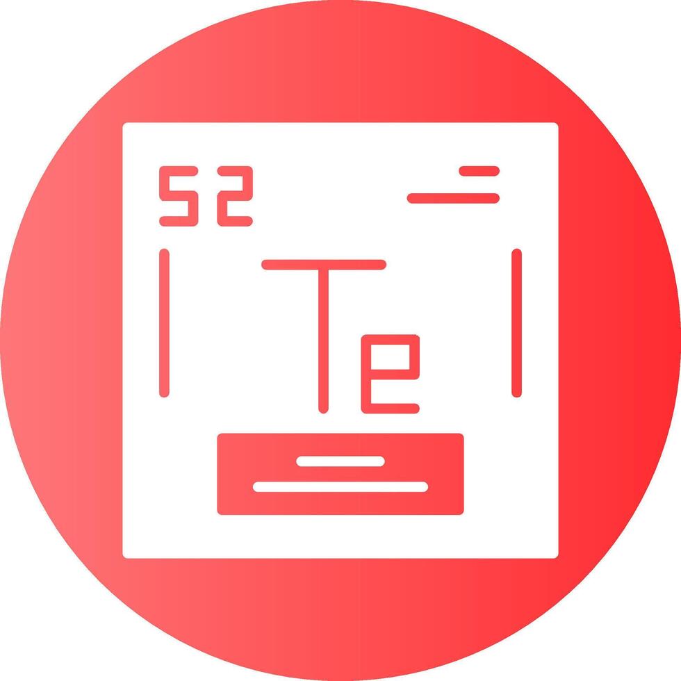 Tellurium Chemical Gradient Circle Icon vector