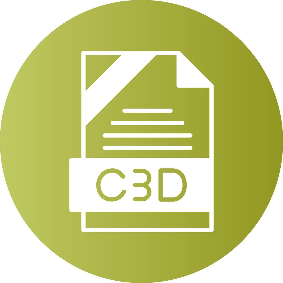 C3D Format Solid Gradient Circle Icon vector