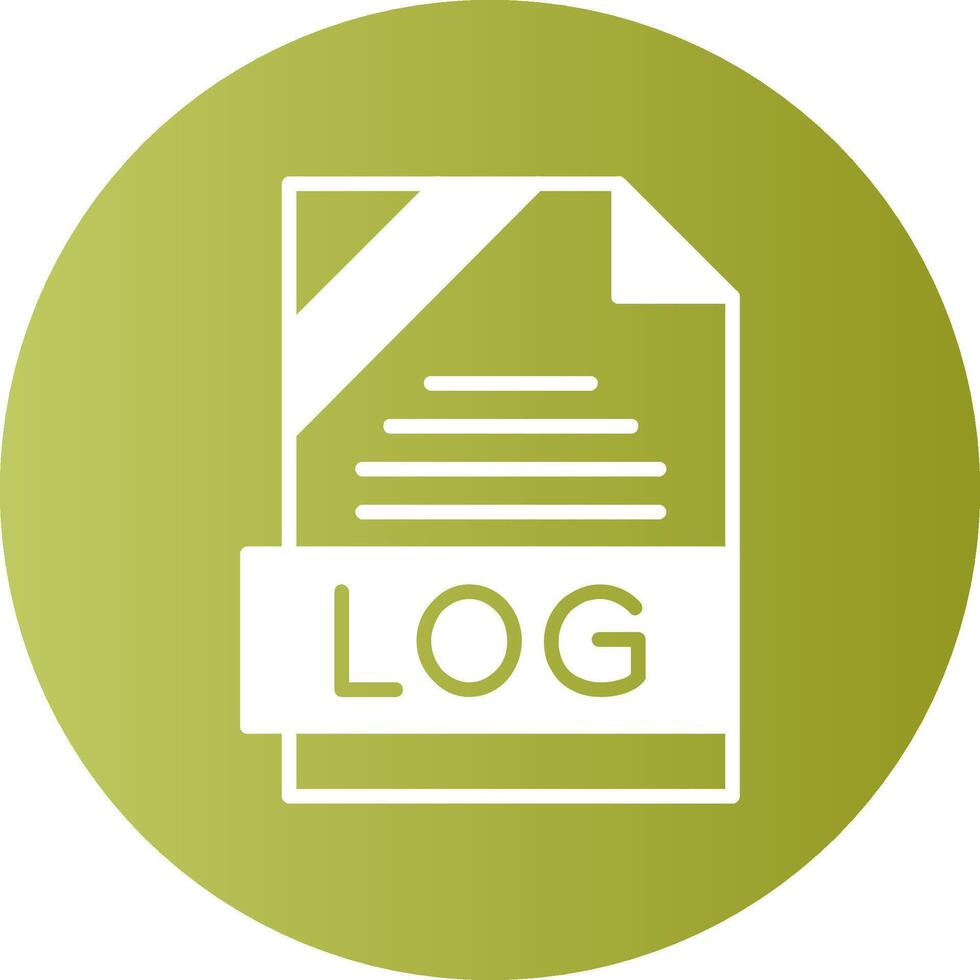 LOG Format Solid Gradient Circle Icon vector