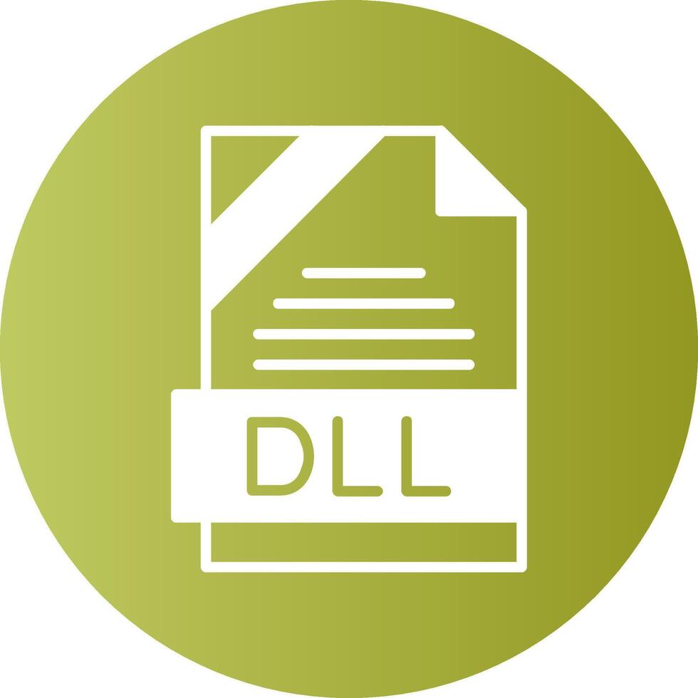 DLL Format Solid Gradient Circle Icon vector