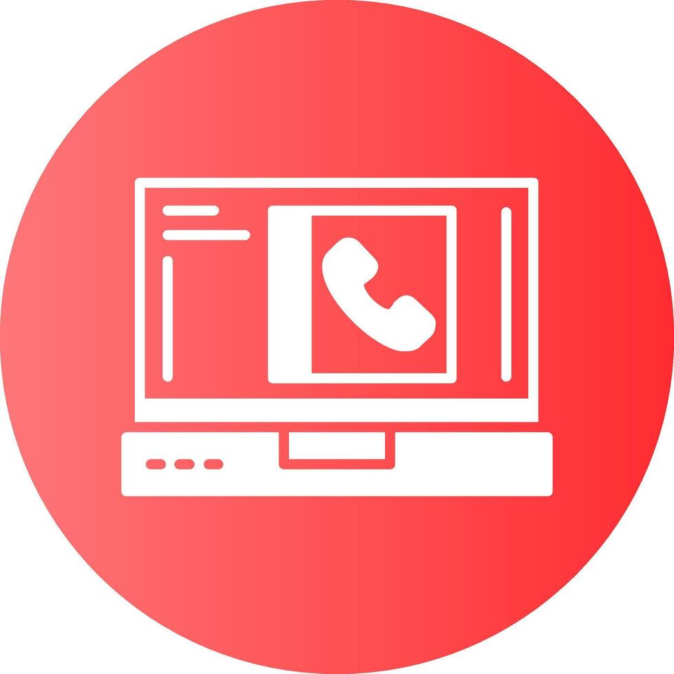 Contacts Laptop Interface Solid Gradient Circle Icon vector