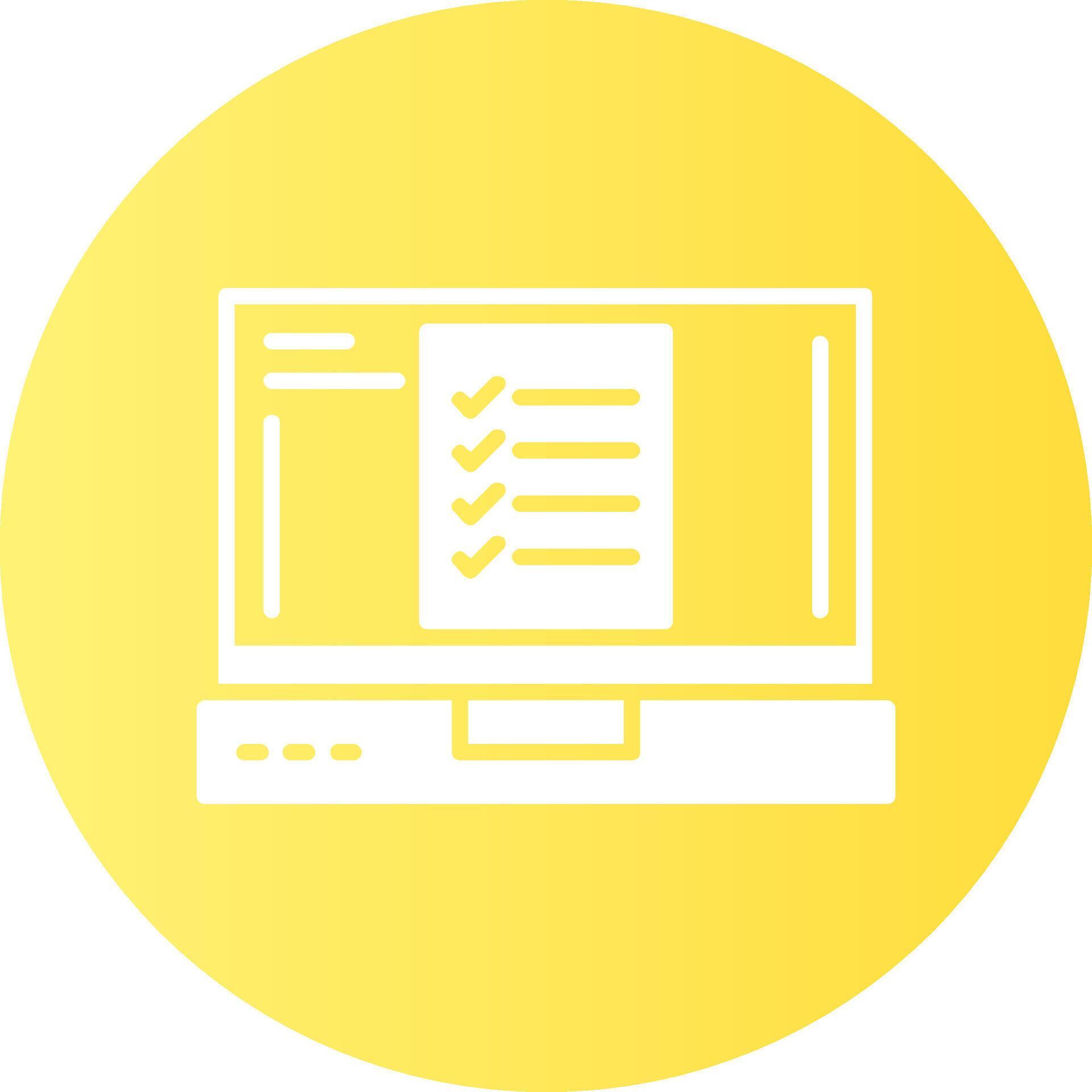 Checklist Laptop Interface Solid Gradient Circle Icon 67138585 Vector ...