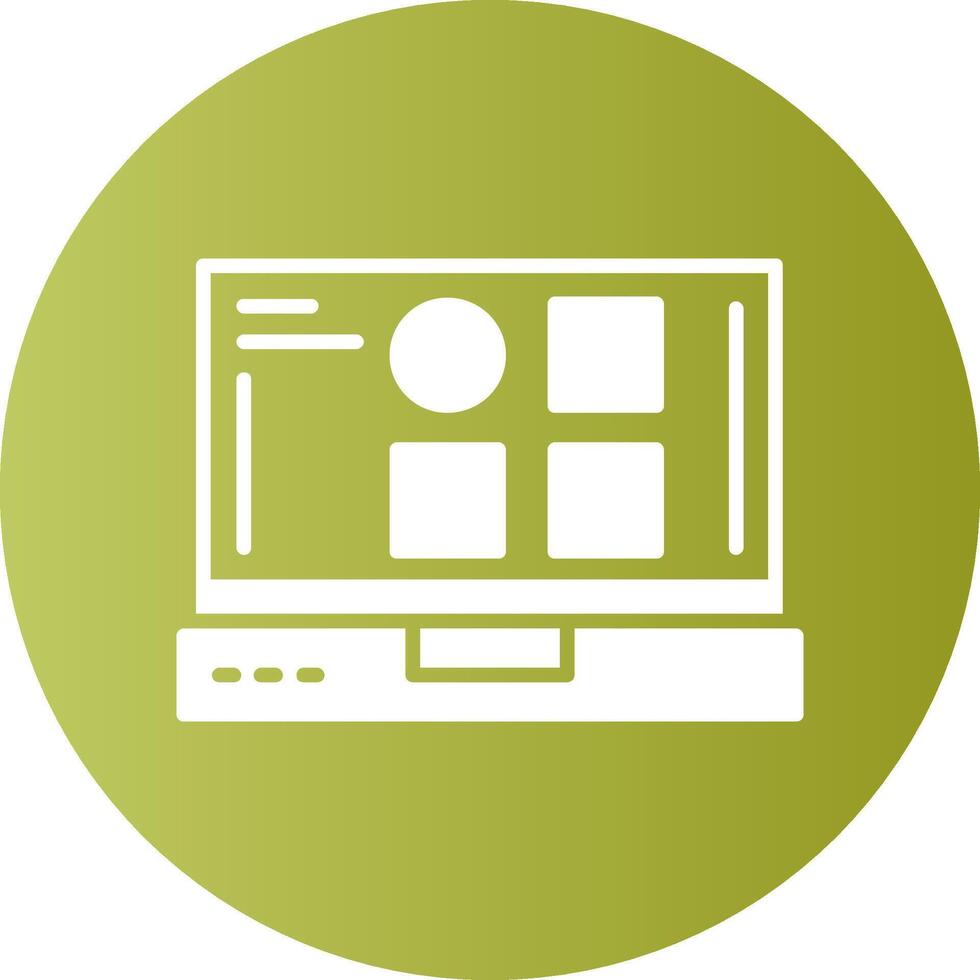 Categories Laptop Interface Solid Gradient Circle Icon vector