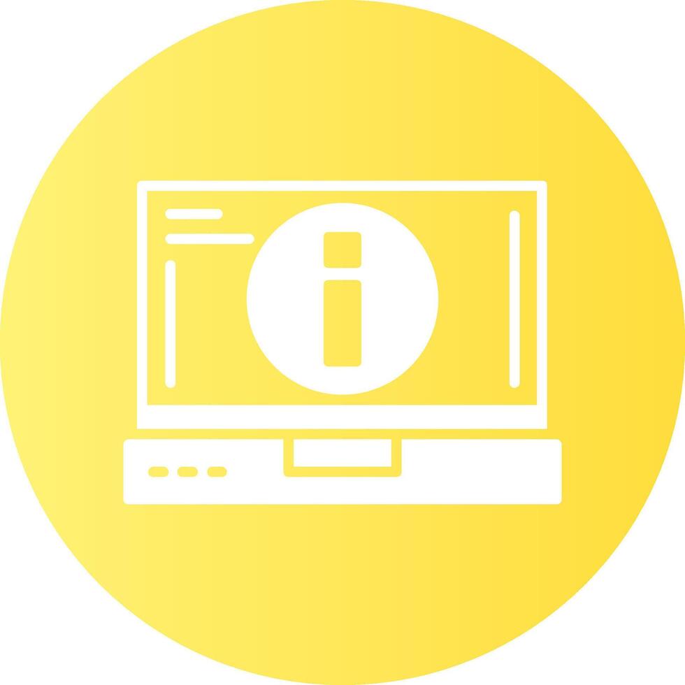 Info Laptop Interface Solid Gradient Circle Icon vector