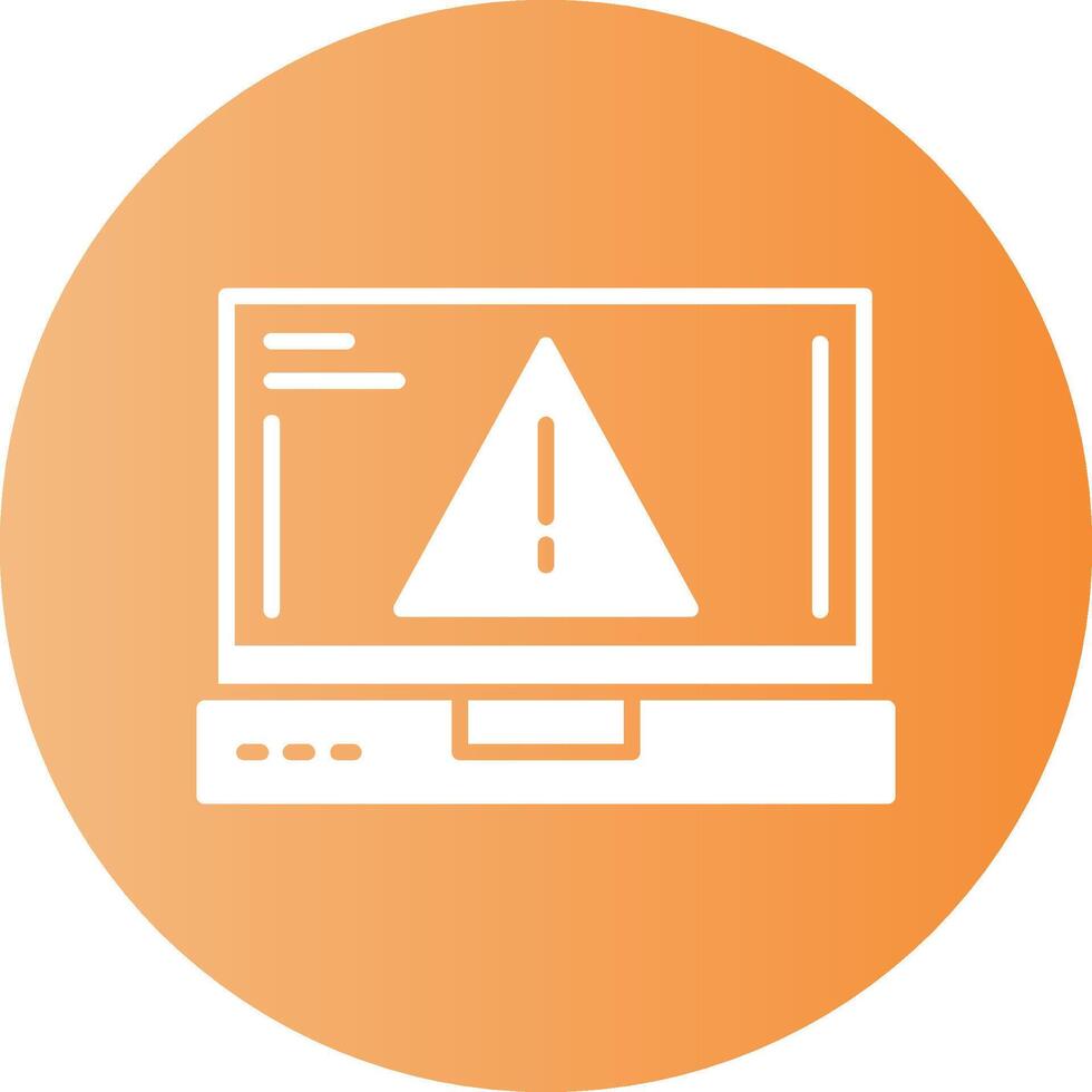 Error Laptop Interface Solid Gradient Circle Icon vector