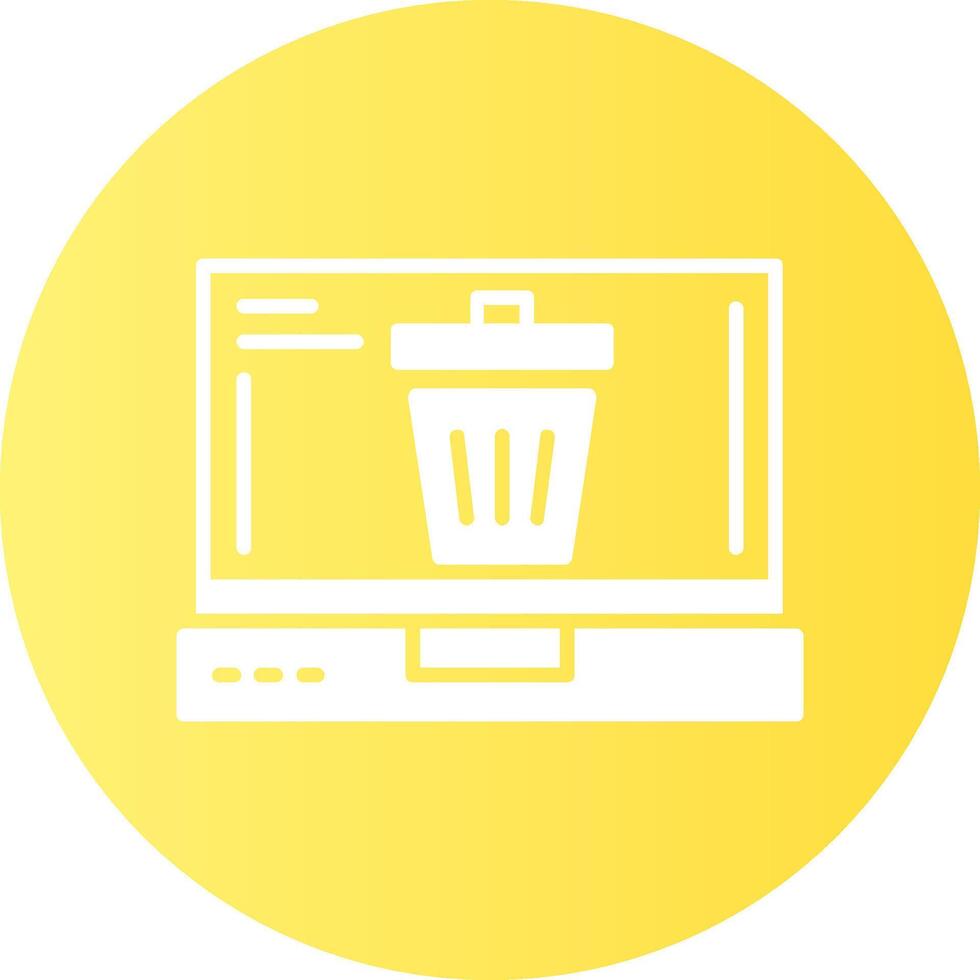 Trash Laptop Interface Solid Gradient Circle Icon vector