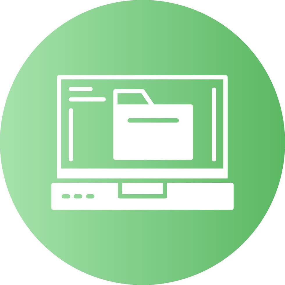 Folder Laptop Interface Gradient Circle Icon Design vector