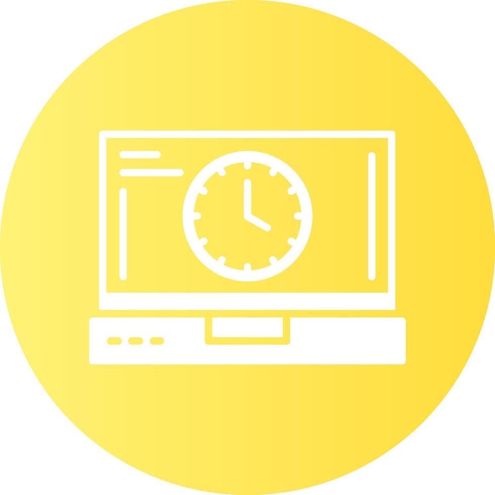 Clock Laptop Interface Solid Gradient Circle Icon vector