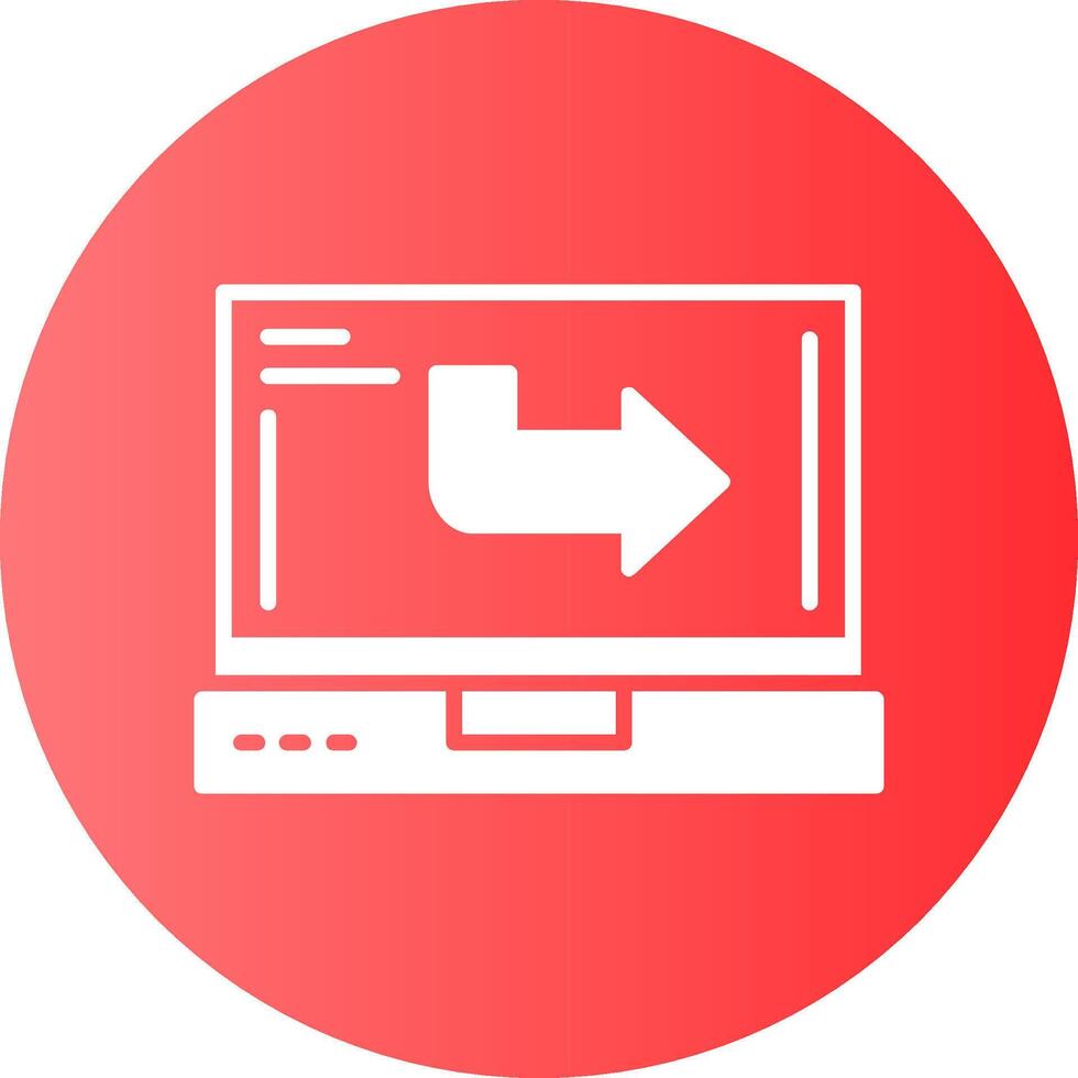 Forward Laptop Interface Solid Gradient Circle Icon vector