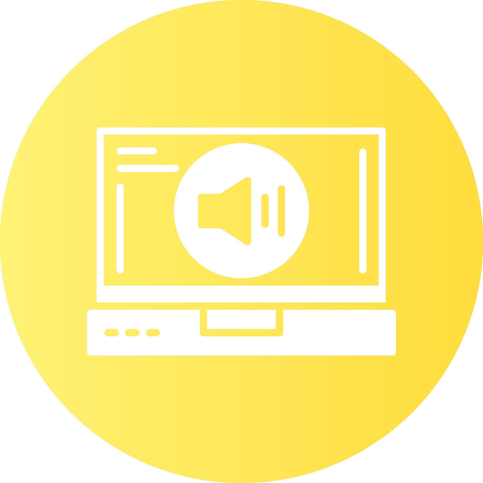 Volume Laptop Interface Solid Gradient Circle Icon 67138655 Vector Art ...