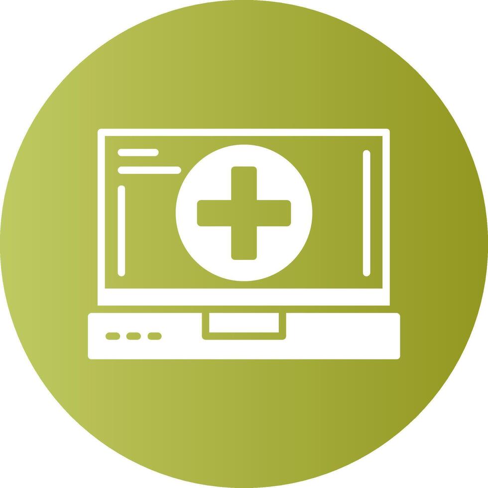 Add Laptop Interface Solid Gradient Circle Icon vector