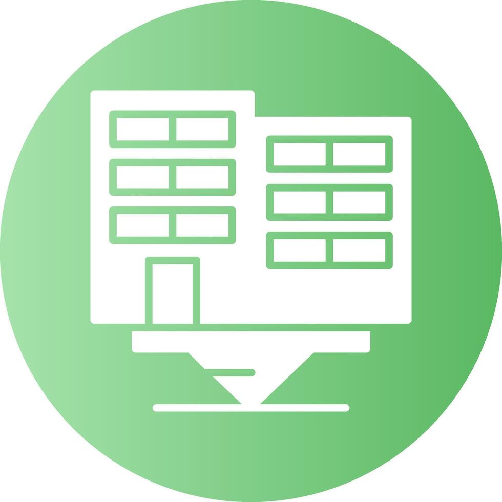 Office Location Solid Gradient Circle Icon vector