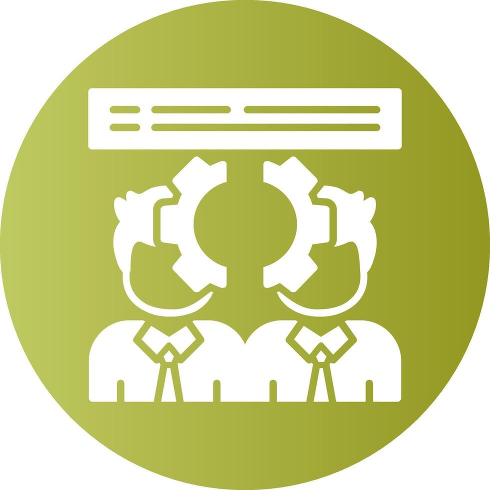Team Building Solid Gradient Circle Icon vector
