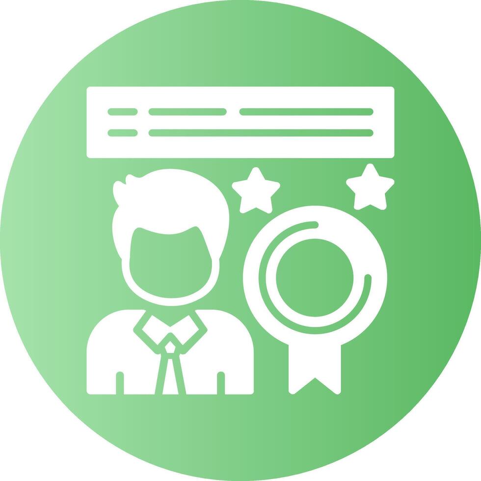Employee of the Month Solid Gradient Circle Icon vector