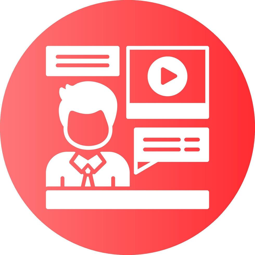 Online Interview Gradient Circle Icon Design vector