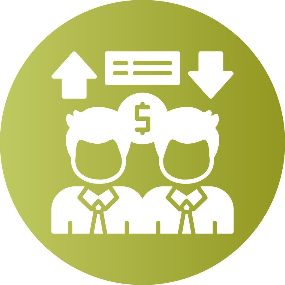 Job Offer Negotiation Solid Gradient Circle Icon vector