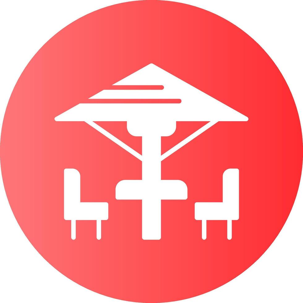 Patio furniture Solid Gradient Circle Icon vector