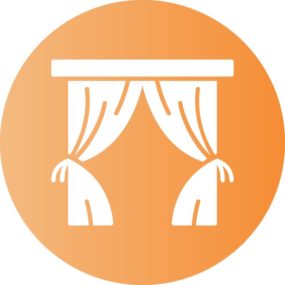 Curtains Solid Gradient Circle Icon vector