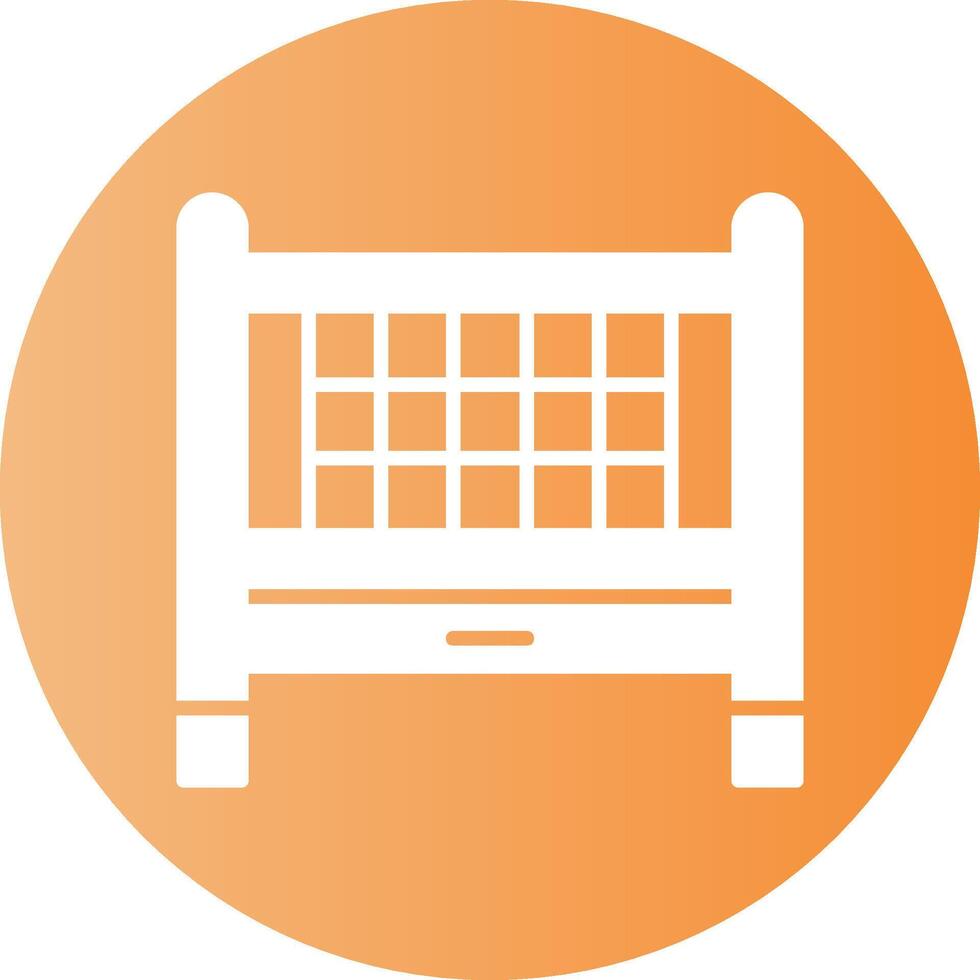 Baby crib Solid Gradient Circle Icon vector