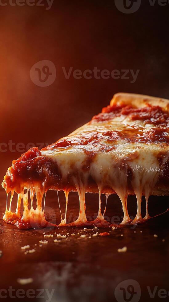 Crispy Crust and Thick Tomato Sauce Highlight a Delicious Pizza Slice photo