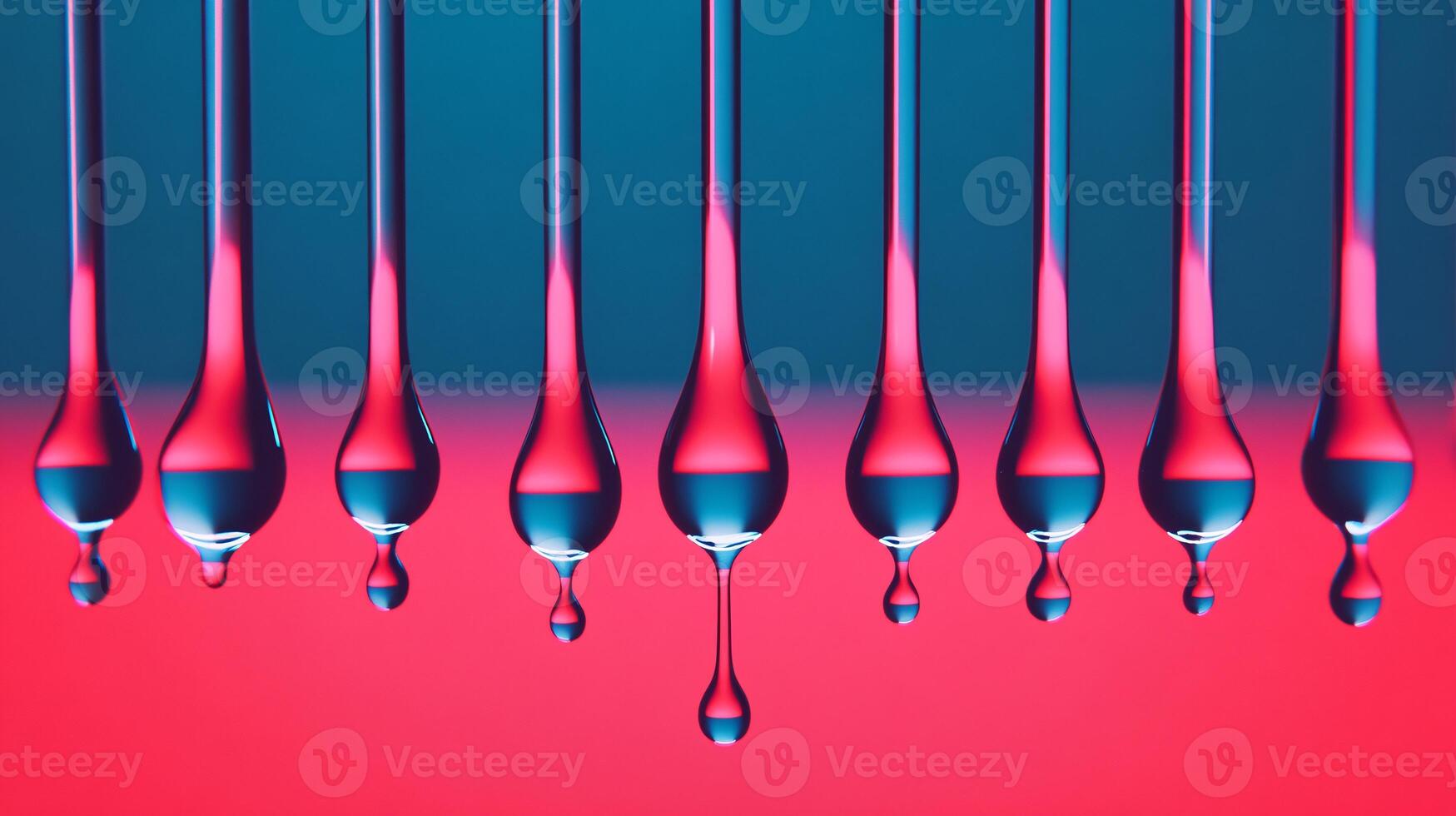 Row of Test Tubes in a Colorful Medical Lab Setting photo