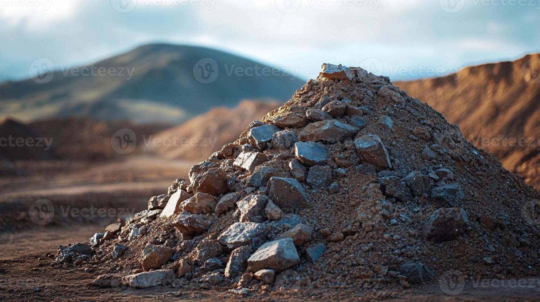 Close-Up View of Rare Earth Minerals Shining Under Natural Light photo