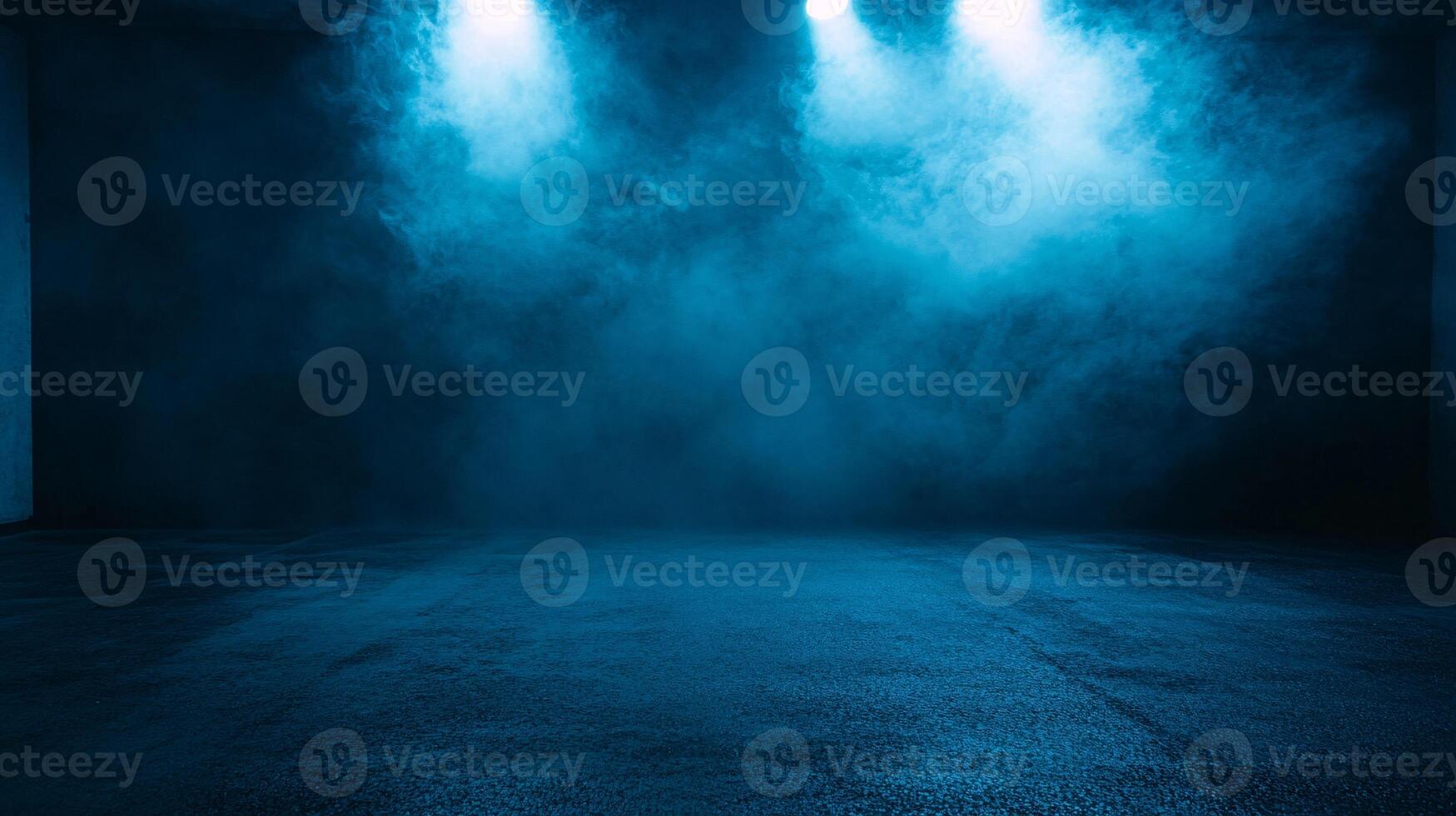 A Dark Empty Street with Neon Lights Illuminating the Scene photo