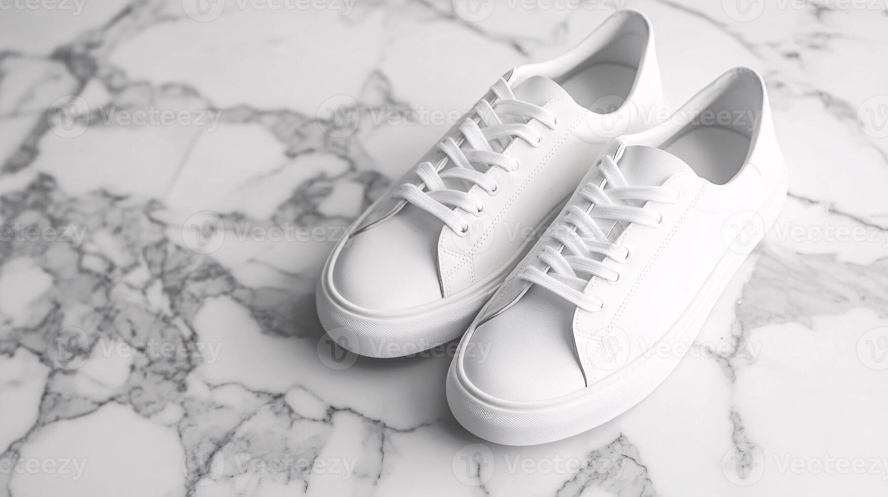 Chic White Sneakers Showcased in Soft Natural Light and Clean Surroundings photo