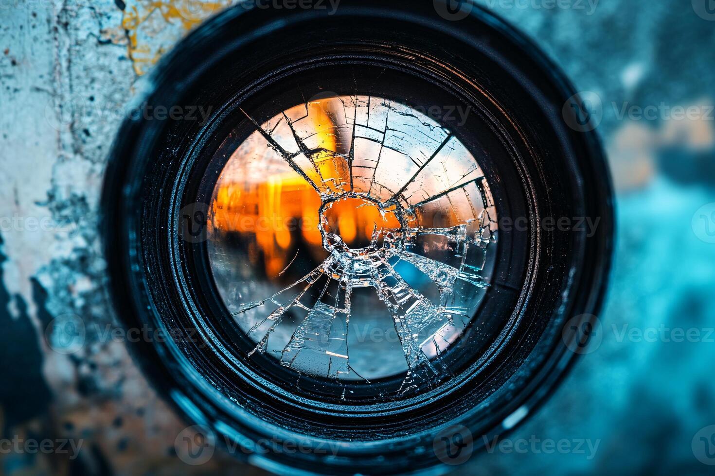 A Fragmented Lens Revealing a Glimpse into a Vibrant Photography Market Scene photo