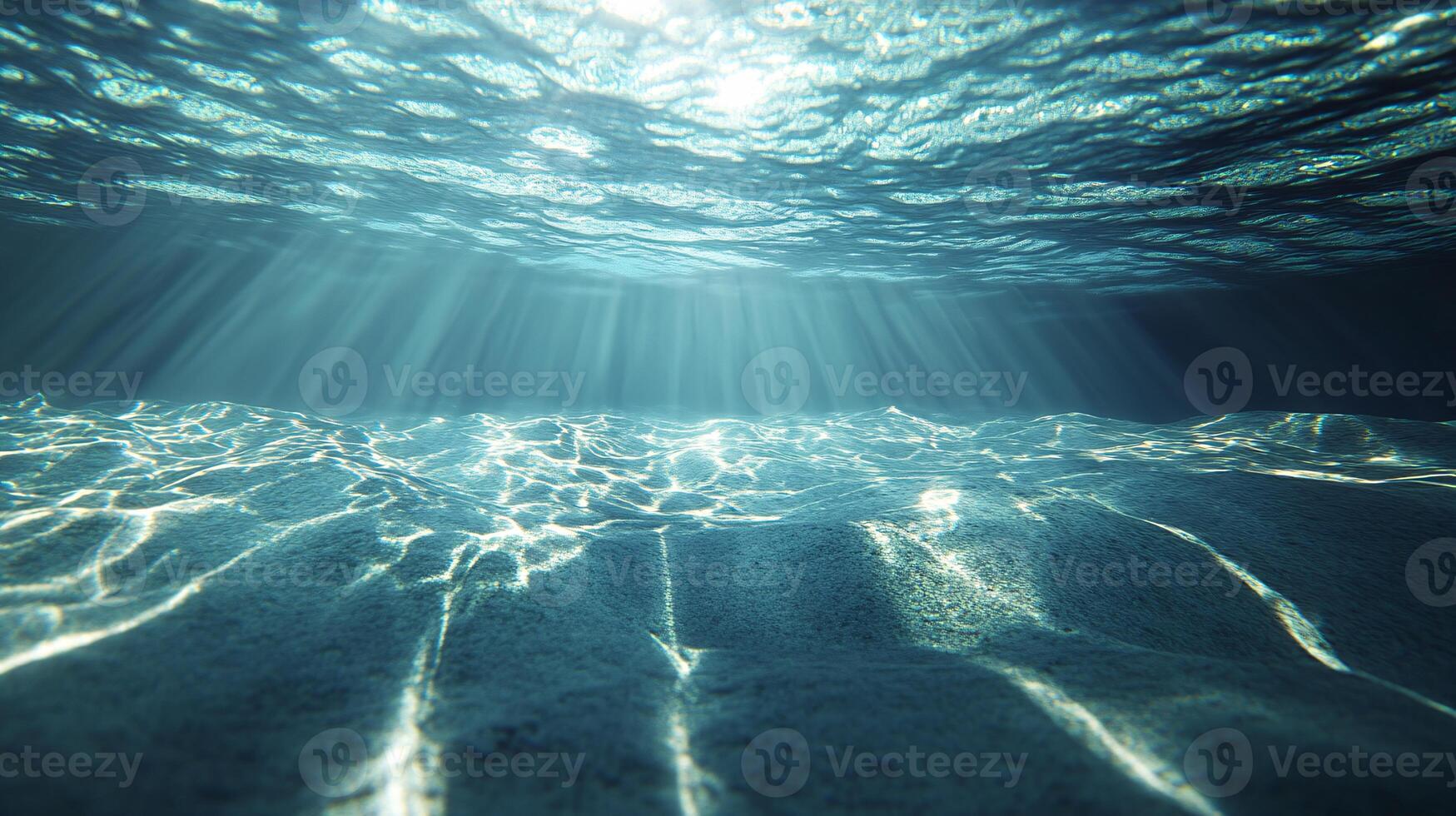 Tranquil Deep Blue Ocean Surface with Sparkling Sunlight and Rippling Effects photo