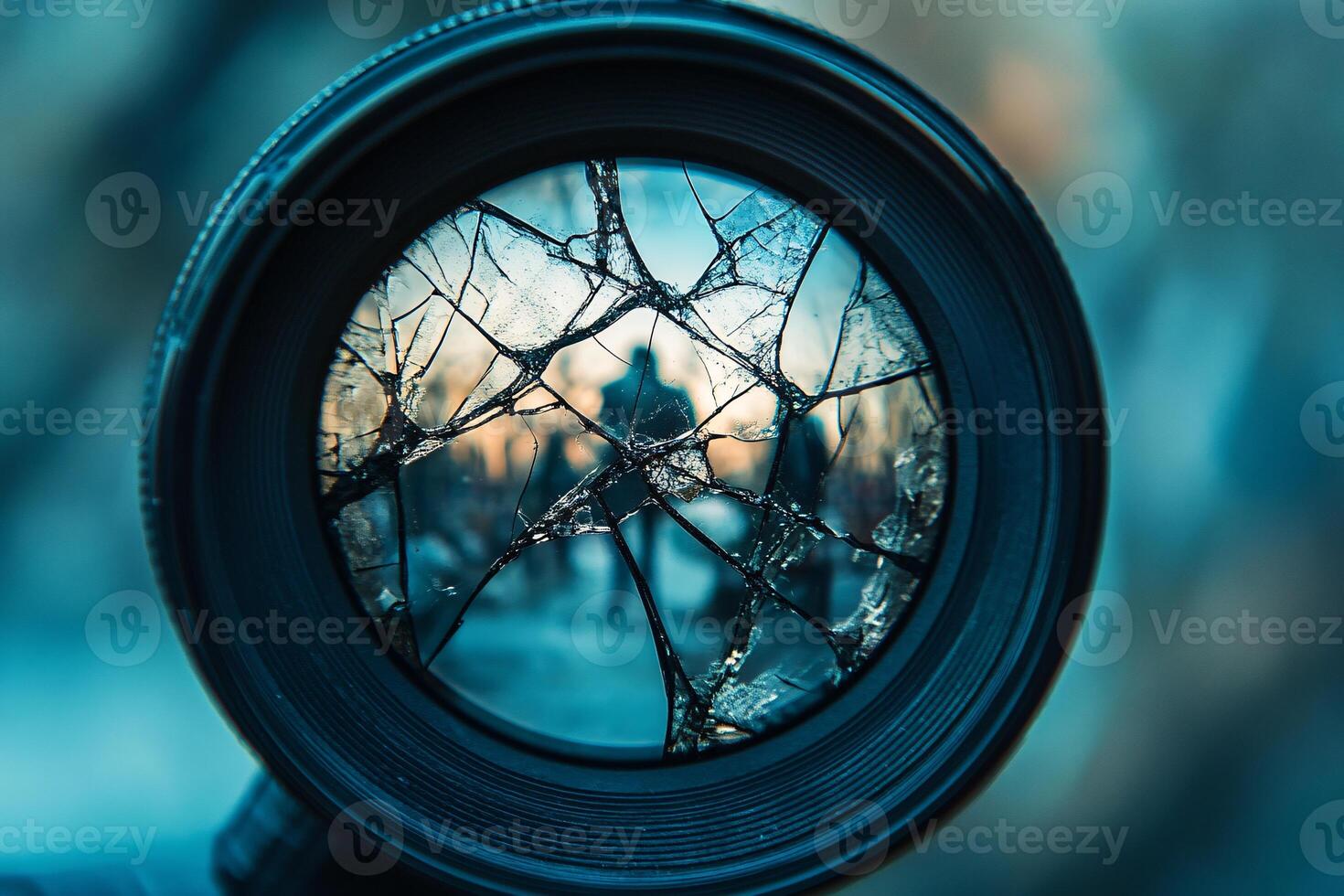 Distorted Reflections of a Once-Thriving Marketplace Seen Through a Cracked Lens photo