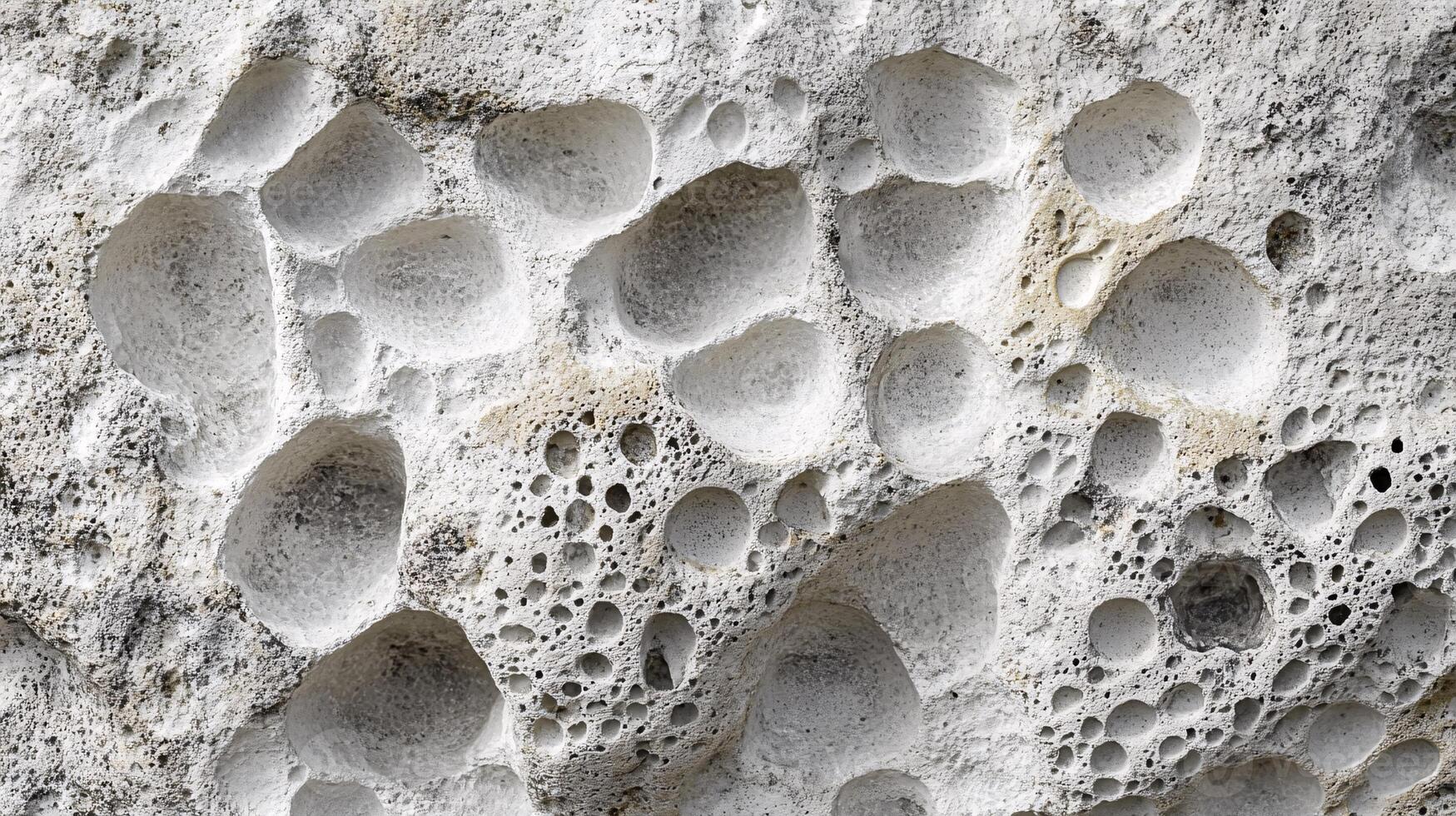 Close-Up of a Stunning Pumice Stone Wall with Porous, Textured Surfaces photo