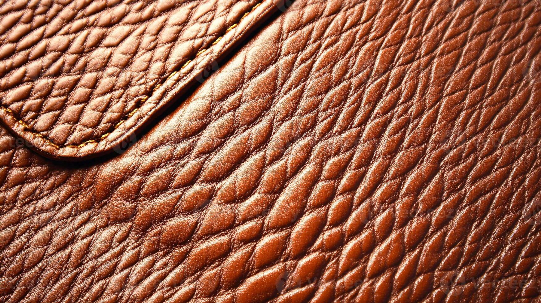 Close-Up of Copper Brown Leather Showcasing Its Detailed Grain and Warmth photo