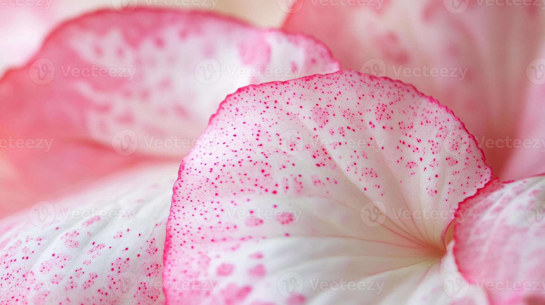 Delicate close-up of rose pink and cream begonia maculata leaves photo