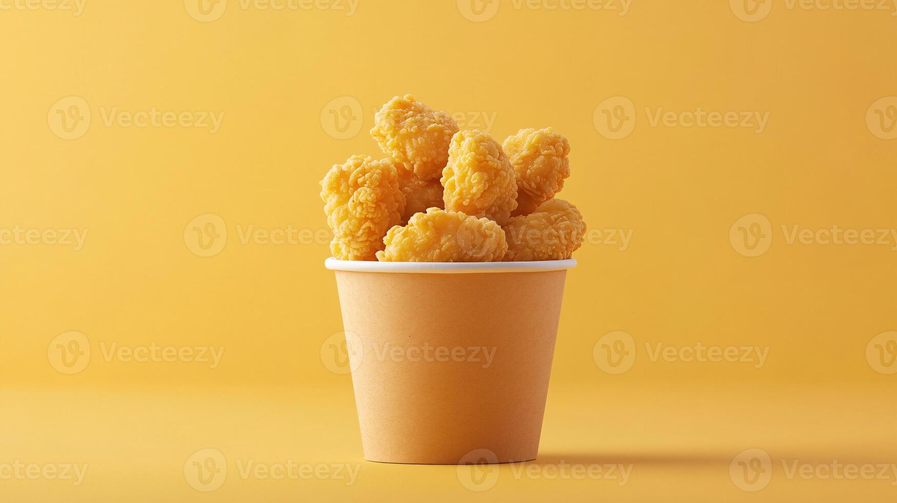 Delicious Takeaway Popcorn Chicken in a Modern Design Container photo