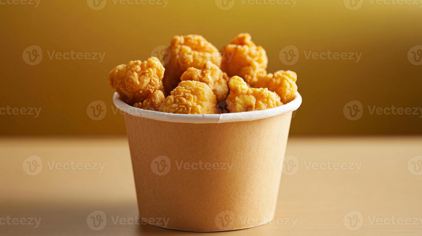Crispy Golden Popcorn Chicken Bites in a Trendy Cup photo