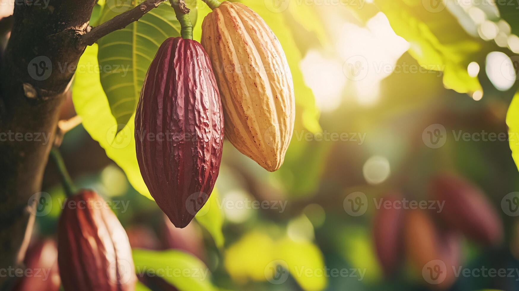 Chocolate Cacao Farm - Farmers Harvesting Cacao Pods from Trees photo