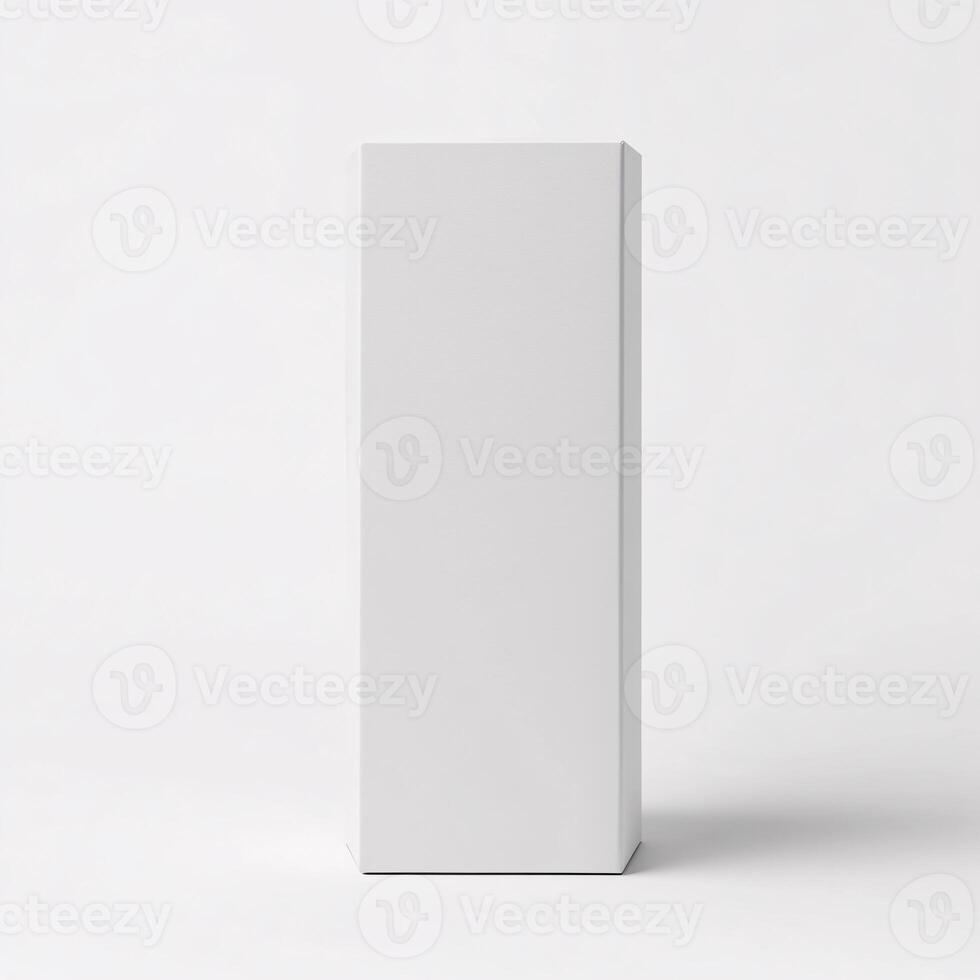 Minimalist White Box Mockup with Blank Surface for Design Concepts photo