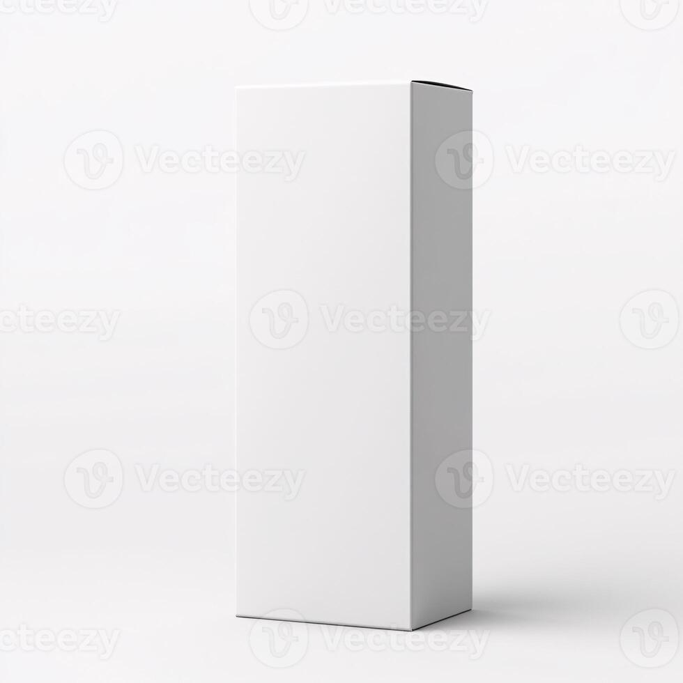 Tall, Elegant White Rectangular Box Mockup Ideal for Branding Presentations photo