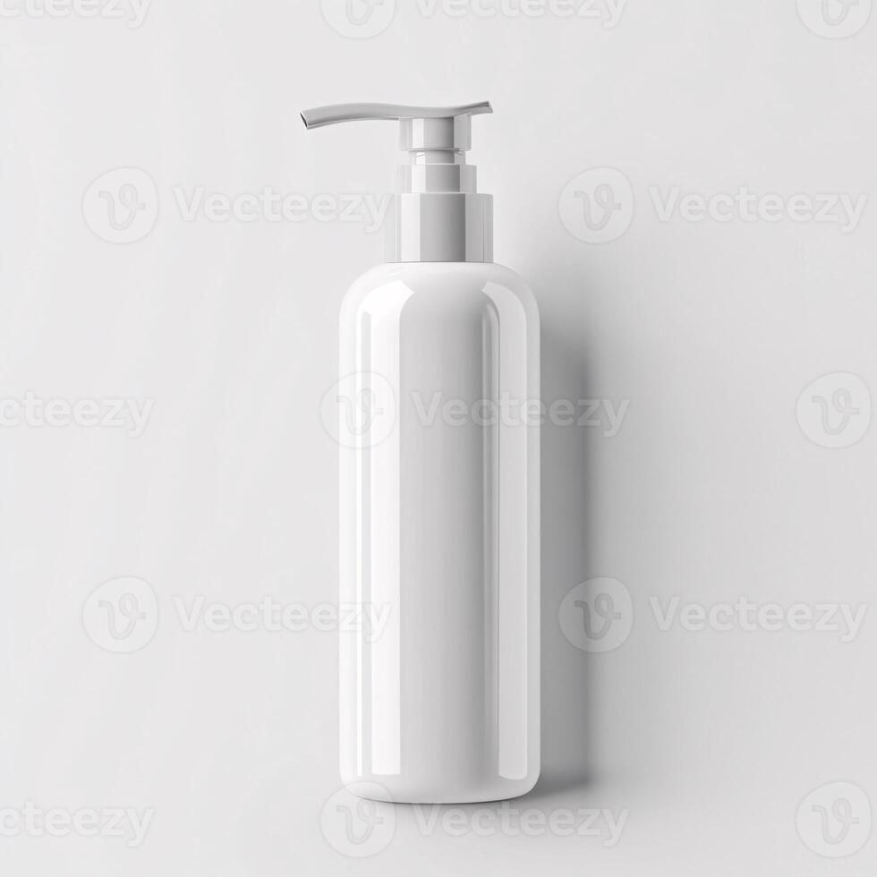 Elegant Minimalist Design of Blank Label Pump Bottle Mockup photo