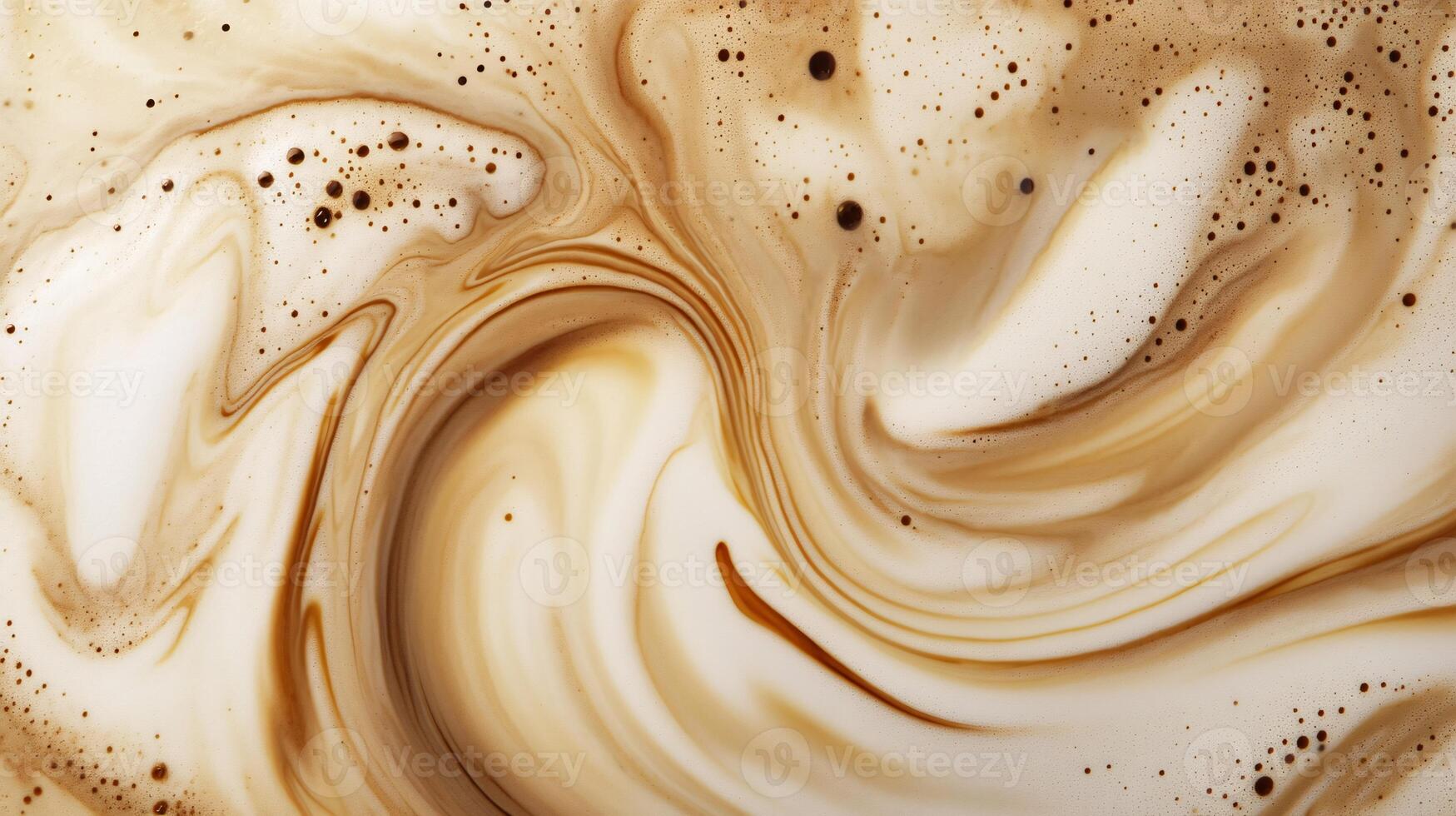 Captivating Cappuccino Art - A Close-Up of Creamy Swirls photo