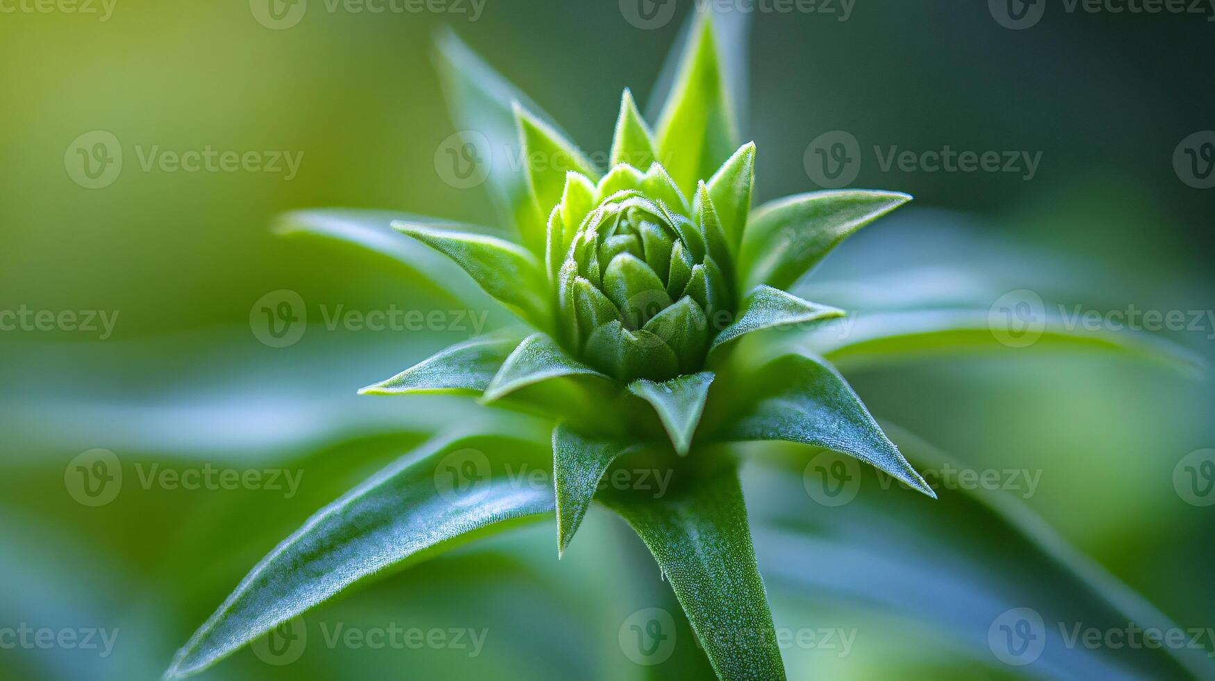 Detailed Examination of Developing Pineapple Fruit amidst Lush Greenery photo