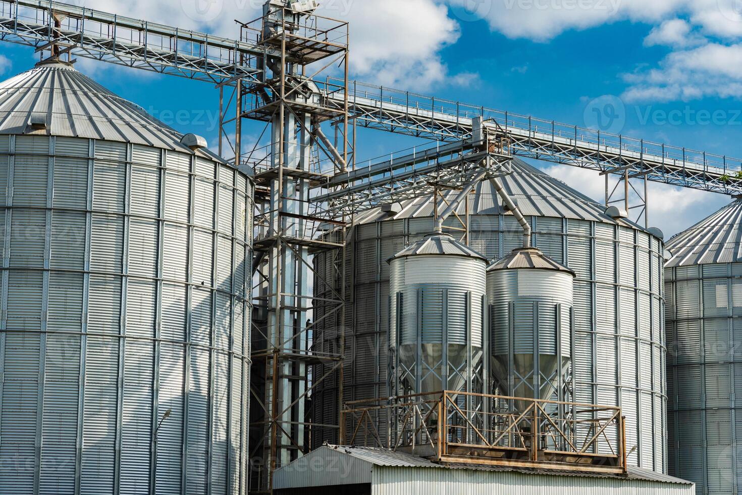 Agro-processing and manufacturing plant. Granary elevator. Agribusiness photo
