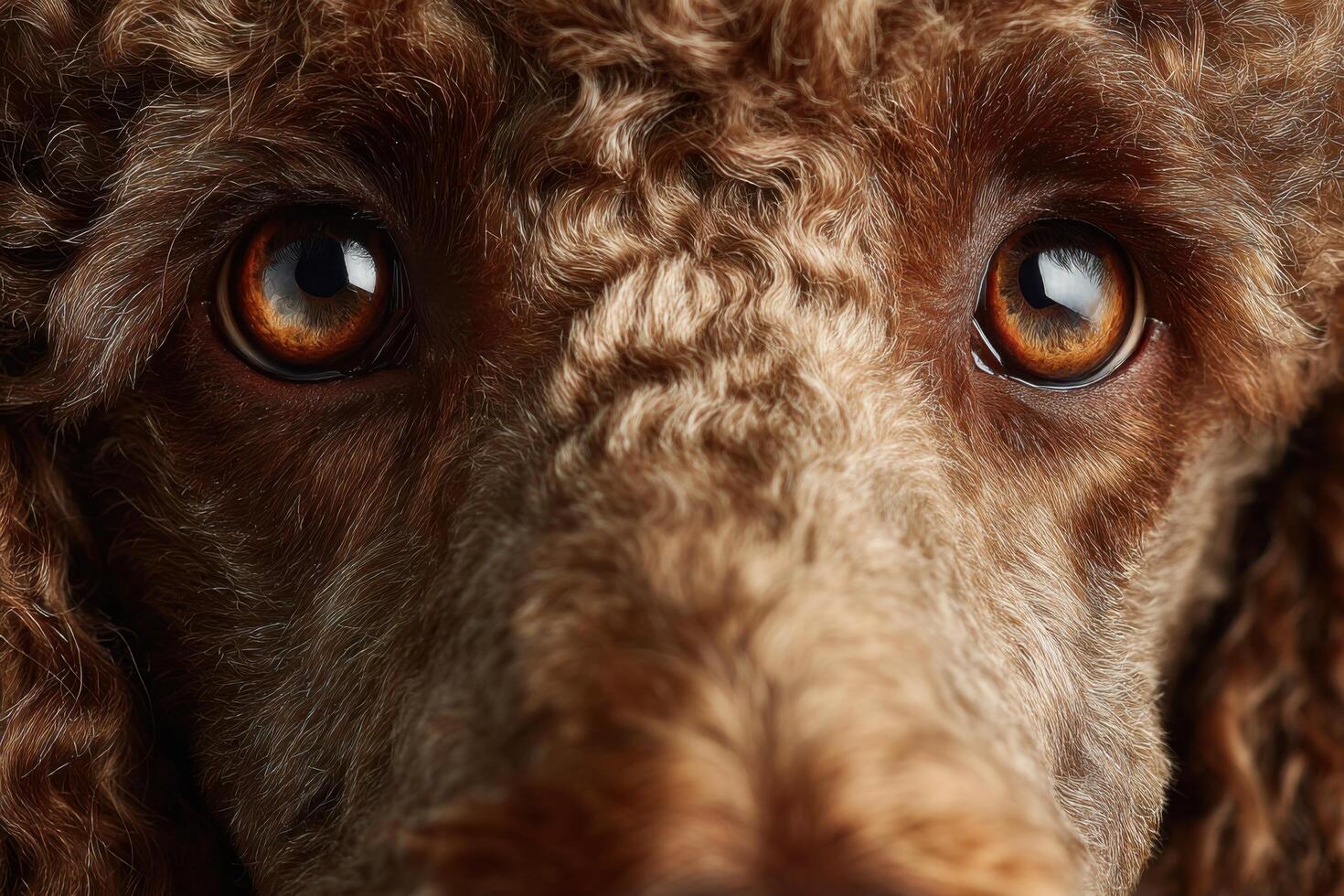 A close up of a brown dog's face photo