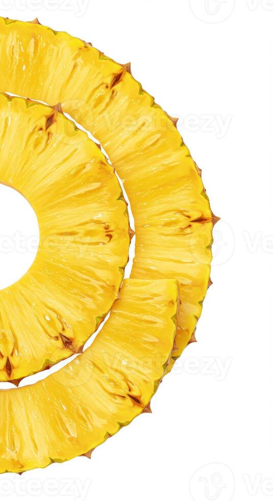 A pineapple is cut into two pieces photo