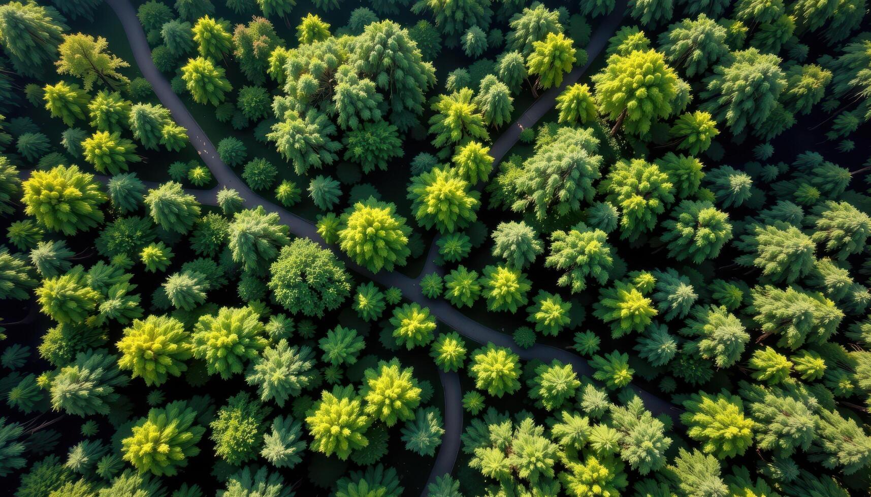 a treetop view of a rainforest photo