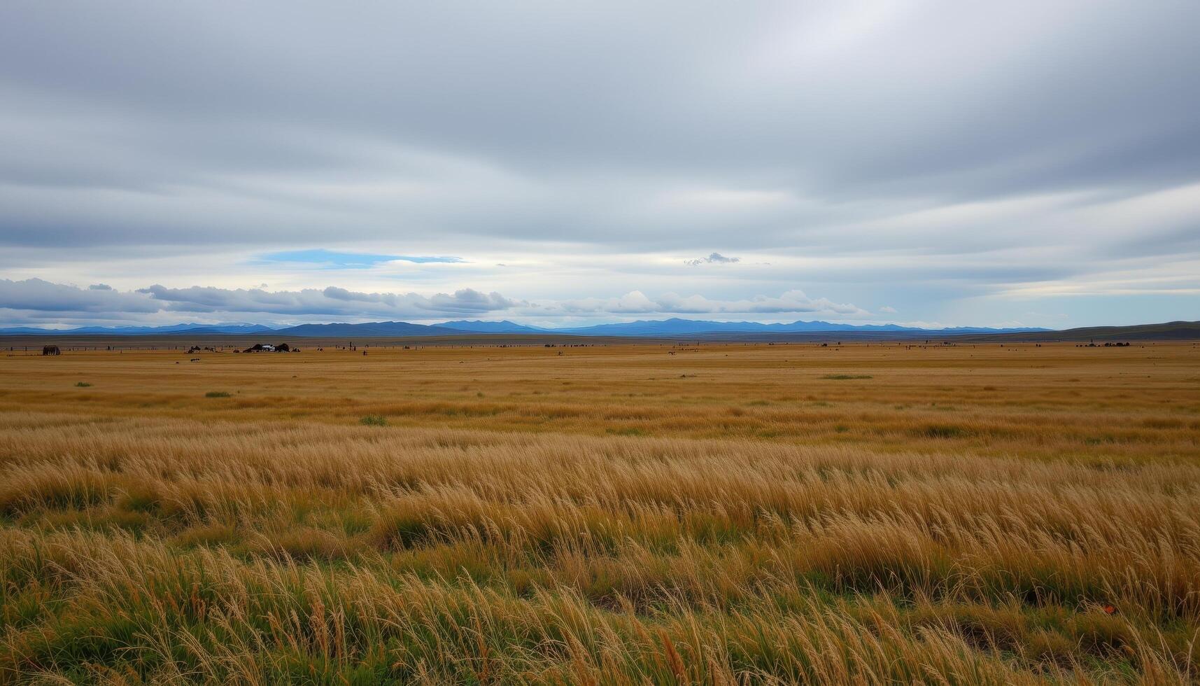 a tundra under a wide, grey sky photo