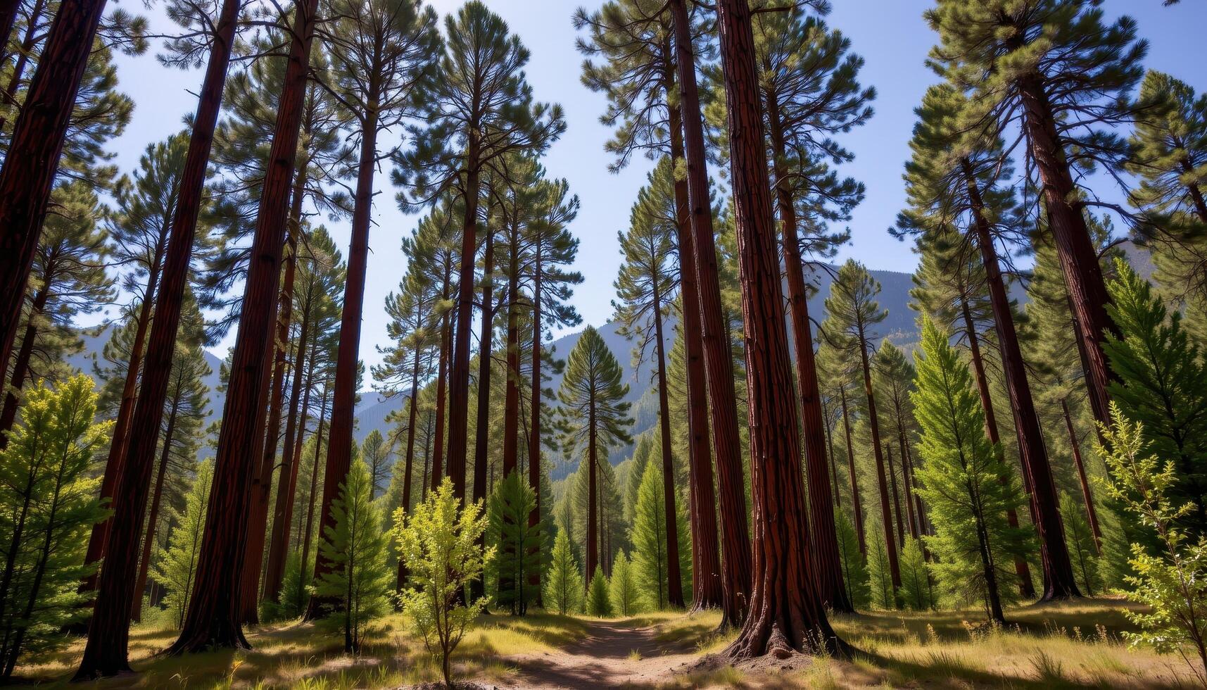 a grove of tall eucalyptus trees photo